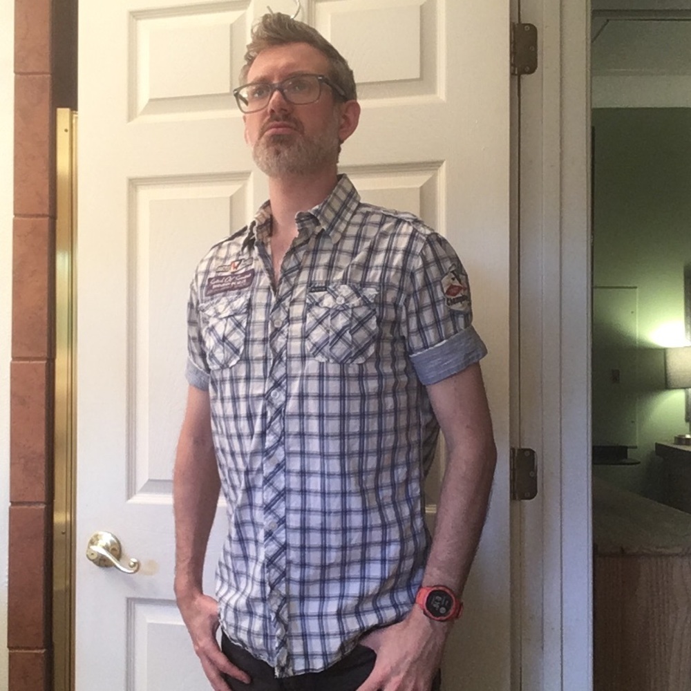 Vintage Scotch plaid short sleeve shirt mens small